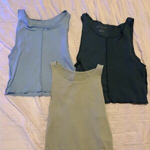 American Eagle Outfitters Tank Tops - Light Blue, Dark Green, Sage